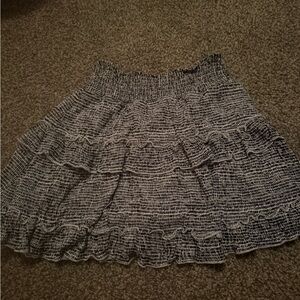Altar'd State Black and White Textured Mini Skirt